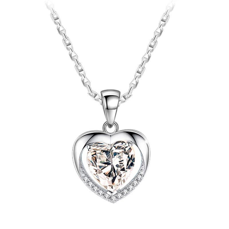 diamond heart necklace in box