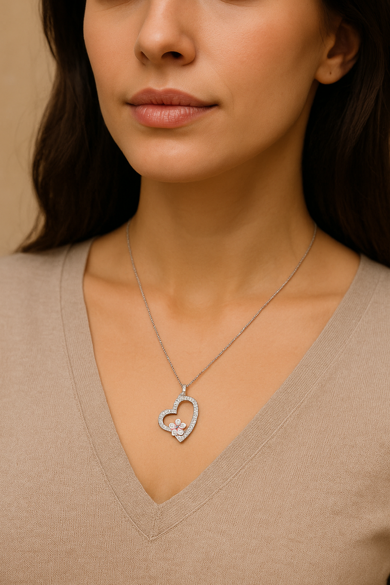 Heart Flower Necklace
