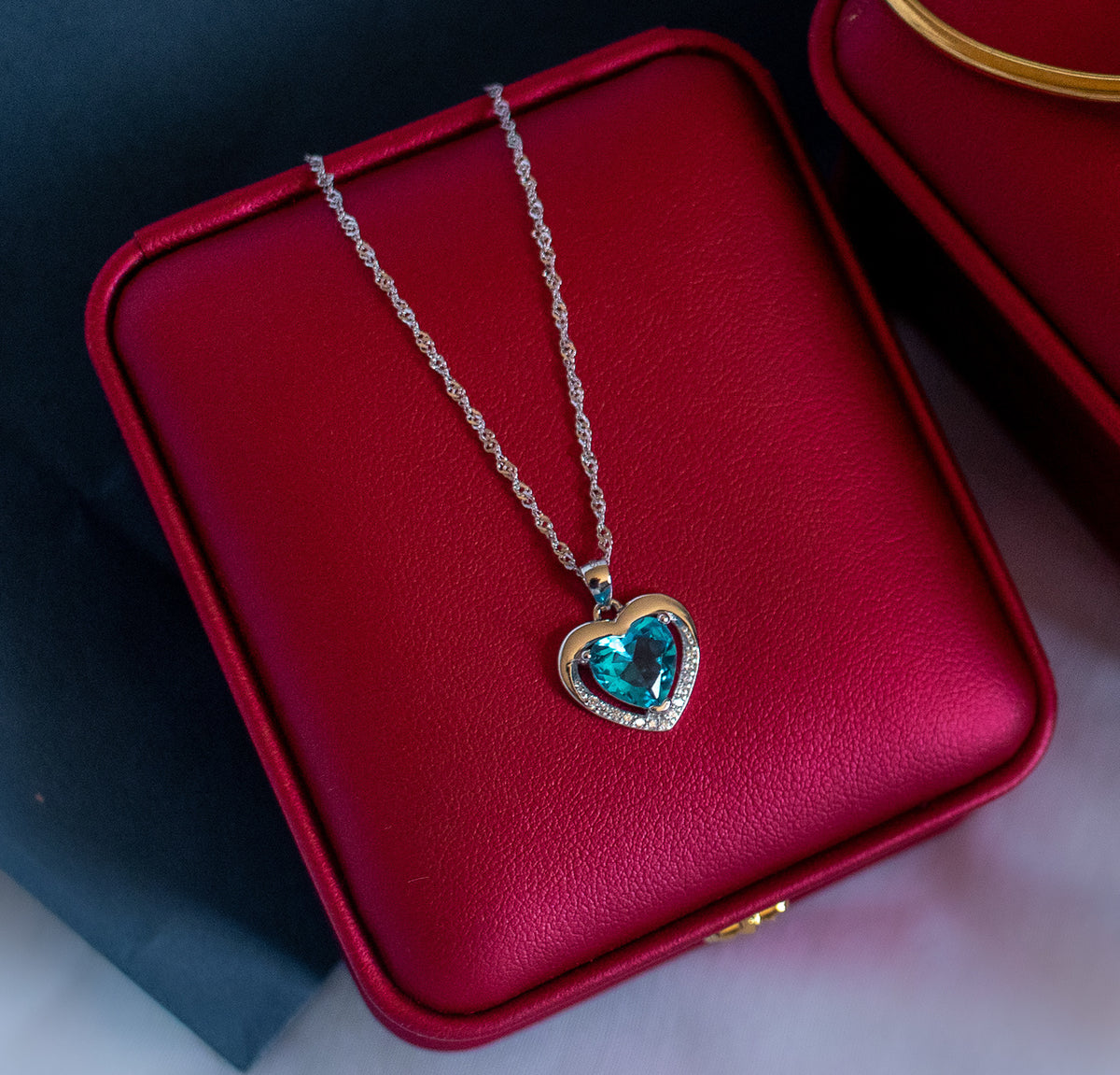Miamories Blue Heart Necklace, additional product view