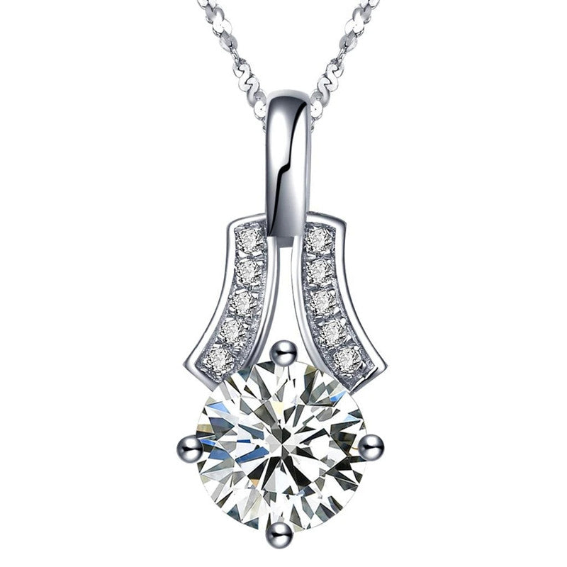 Miamories Crystal Solitaire Drop Pendant necklace with personalized voice recording box